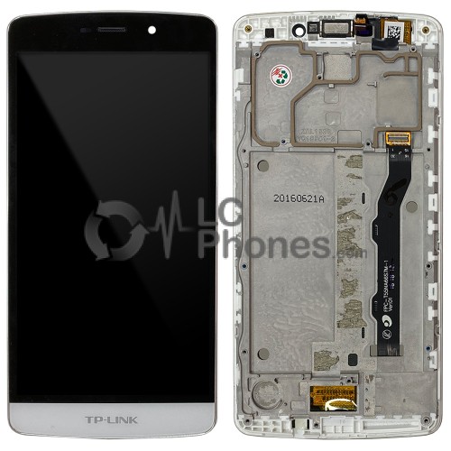 TP-Link Neffos C5 Max TP702A - Full Front LCD Digitizer with Frame White Used Grade A