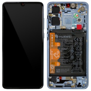 Huawei P30 ELE-L29 ELE-L09 - Full Front LCD Digitzer Breathing Crystal with Frame & Battery 