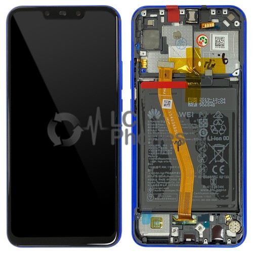 Huawei P Smart + / Nova 3i - Full Front LCD Digitizer Iris Purple with Frame & Battery < Service Pack >