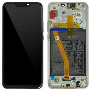 Huawei P Smart + / Nova 3i - Full Front LCD Digitizer Pearl White with Frame & Battery 