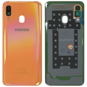 Samsung Galaxy A40 A405 - Battery Cover Original with Camera Lens and Adhesive Coral 