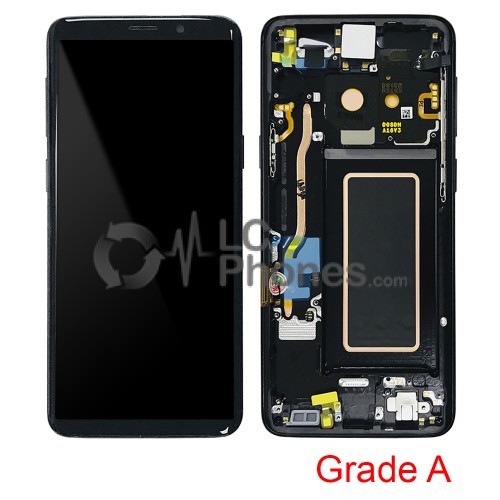 Samsung Galaxy S9 G960F - Full Front LCD Digitizer With Frame Black (Original Used) Grade A