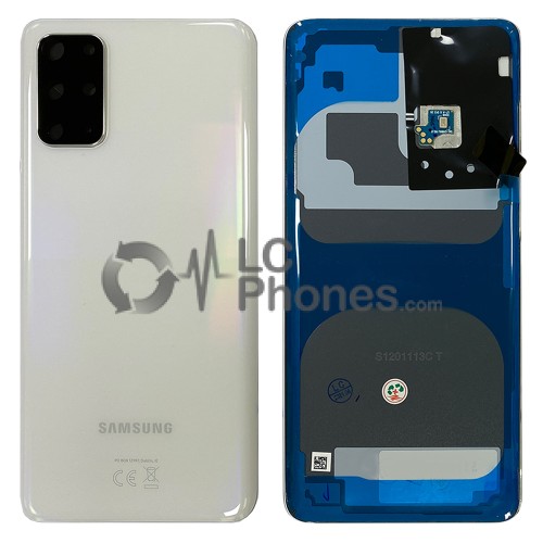 Samsung Galaxy S20+ G985 / S20+ 5G G986 - Battery Cover Original with Camera Lens and Adhesive Cloud White < Service Pack >