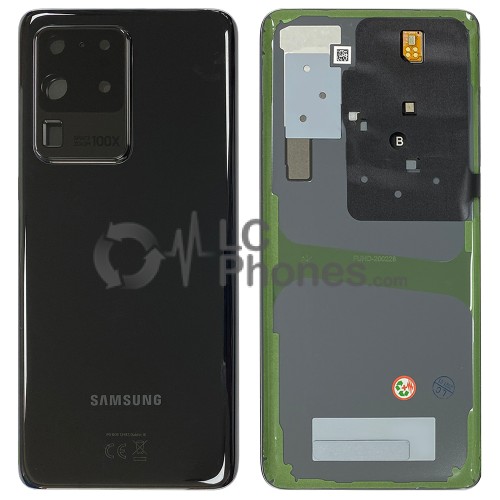 Samsung Galaxy S20 Ultra / S20 Ultra 5G G988 - Battery Cover Original with Camera Lens and Adhesive Cosmic Black < Service Pack >