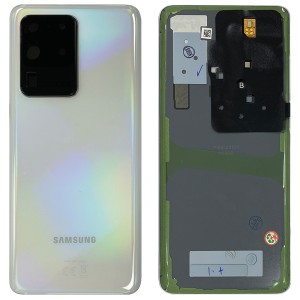 Samsung Galaxy S20 Ultra / S20 Ultra 5G G988 - Battery Cover Original with Camera Lens and Adhesive Cloud White 