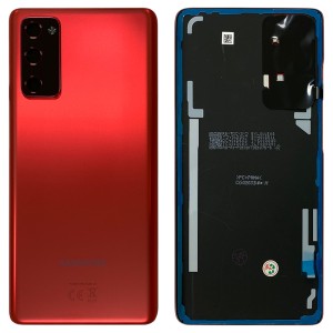 Samsung Galaxy S20 FE G780 / S20 FE 5G G781 - Battery Cover Original with Camera Lens and Adhesive Cloud Red 