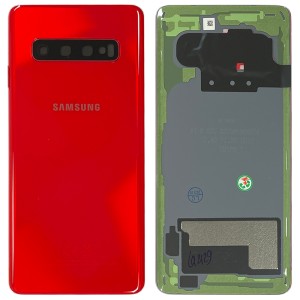 Samsung Galaxy S10 G973F - Battery Cover Original with Camera Lens and Adhesive Cardinal Red 