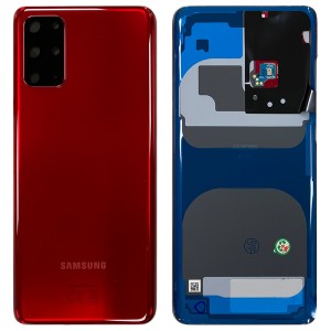Samsung Galaxy S20+ G985 / S20+ 5G G986 - Battery Cover Original with Camera Lens and Adhesive Aura Red 