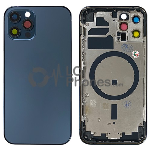 iPhone 12 Pro - Back Housing Cover with Buttons Pacific Blue