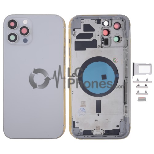 iPhone 12 Pro Max - Back Housing Cover with Buttons Silver