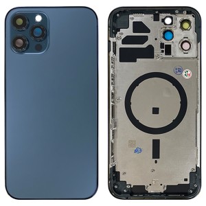 iPhone 12 Pro Max - Back Housing Cover with Buttons Pacific Blue