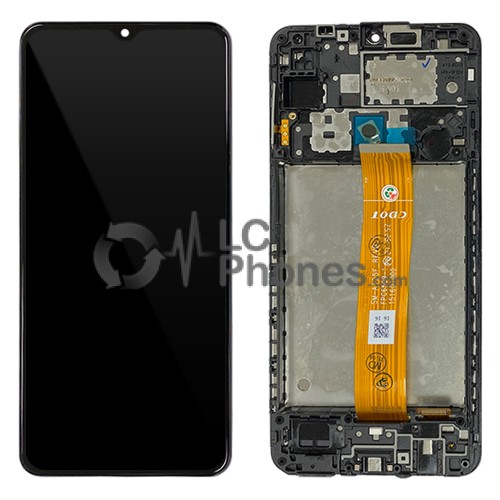 Samsung Galaxy A12 A125 - Full Front LCD Digitizer With Frame Black < Service Pack >