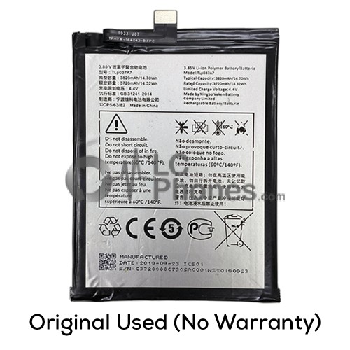 TCL Plex T780H - (Original Used) Battery 3820mAh TLp037A7 14.70Wh (No Warranty)