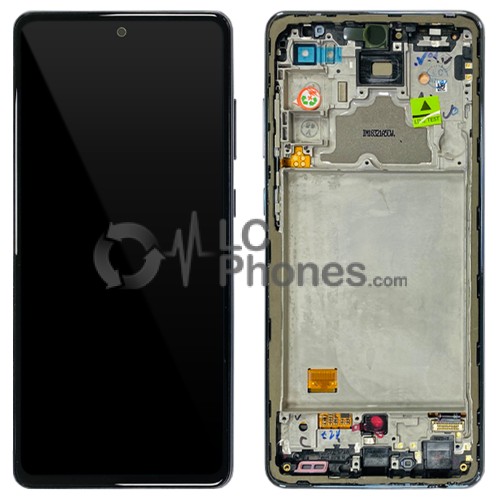 Samsung Galaxy A72 A725  - Full Front LCD Digitizer With Frame Awesome Black < Service Pack >