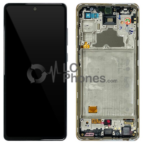 Samsung Galaxy A72 A725 - Full Front LCD Digitizer With Frame Awesome White < Service Pack >