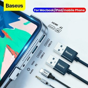 Baseus - 6 in 1 USB HUB for iPad Pro MacBook Pro Type C HUB Docking Station Upgrade Version