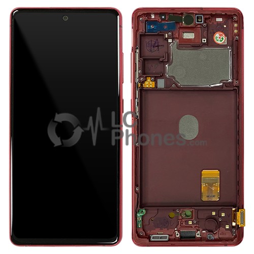 Samsung Galaxy S20 FE 5G G781 - Full front LCD Digitizer With Frame Cloud Red < Service Pack >