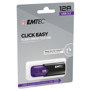 EMTEC - Flash Drive USB 128GB B110 3.2 Click Easy Purple