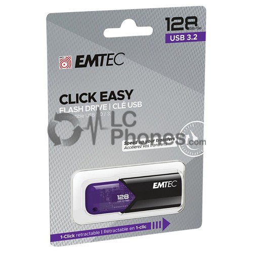 EMTEC - Flash Drive USB 128GB B110 3.2 Click Easy Purple