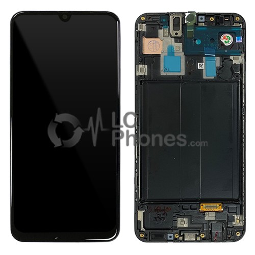 Samsung Galaxy A30 A305F - Full Front LCD Digitizer With Frame Black < Service Pack >