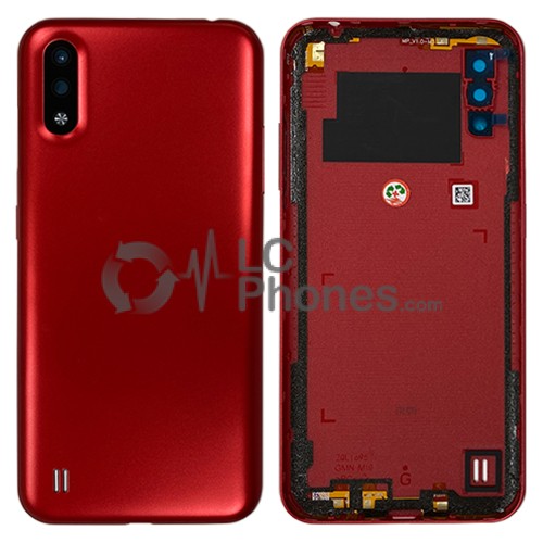 Samsung Galaxy A01 A015F - Back Housing Cover With Camera Lens Red