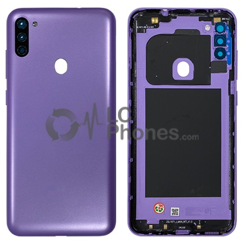 Samsung Galaxy M11 M115F - Back Housing Cover With Camera Lens Violet