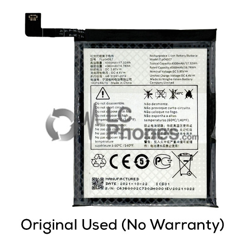 TCL 20 R 5GT767H - (Original Used) Battery TLP043E1/TLP043E7 4500mAh 17.32Wh (No Warranty)
