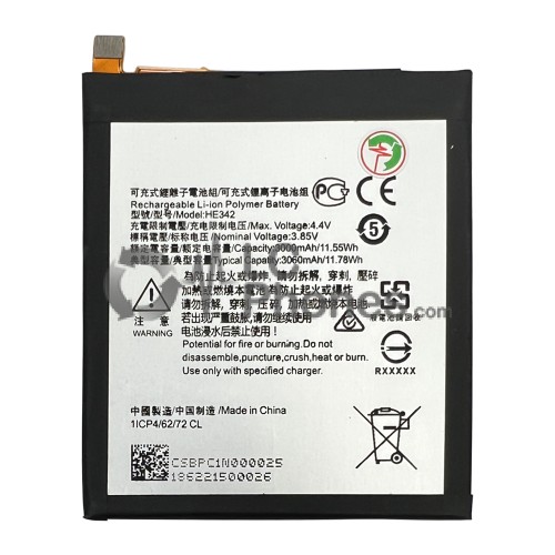 Nokia 5.1 Plus TA-1105 / 6.1 Plus TA-1083 / TA-1099 / 7.1 (2018) - Battery HE342 3060mAh 11.78Wh