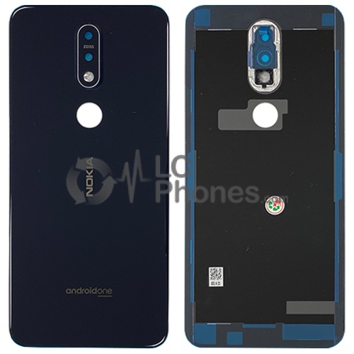 Nokia 7.1 TA-1085 / TA-1095 / TA-1097 / TA-1100 - Battery Cover with Adhesive & Camera Lens Gloss Midnight Blue