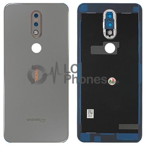 Nokia 7.1 TA-1085 / TA-1095 / TA-1097 / TA-1100 - Battery Cover with Adhesive and Camera Lens Gloss Steel