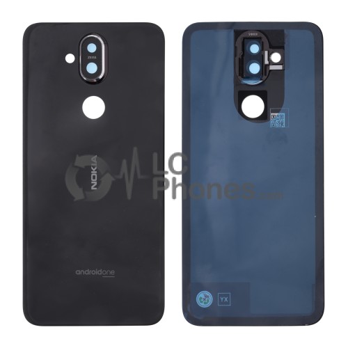 Nokia 8.1 TA-1119 / TA-1121 / TA-1128 - Battery Cover with Adhesive & Camera Lens Iron