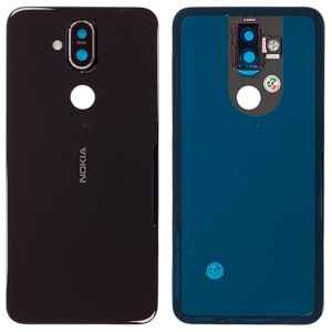 Nokia 8.1 TA-1119 / TA-1121 / TA-1128 - Battery Cover with Adhesive and Camera Lens Steel Copper