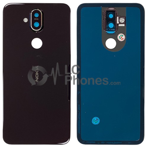 Nokia 8.1 TA-1119 / TA-1121 / TA-1128 - Battery Cover with Adhesive and Camera Lens Steel Copper