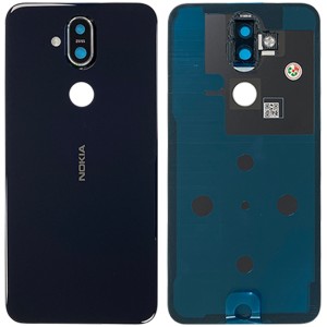 Nokia 8.1 TA-1119 / TA-1121 / TA-1128 - Battery Cover with Adhesive and Camera Lens Blue