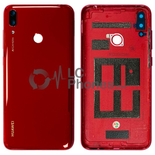 Huawei Y7 (2019) - Back Housing Cover with Camera Lens Coral Red