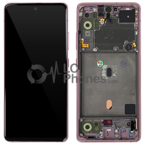 Samsung Galaxy A51 5G A516 - Full Front LCD Digitizer with Frame Prism Cube Pink < Service Pack >