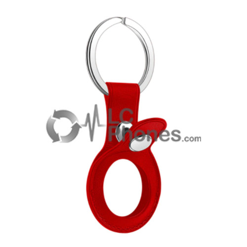 AirTag - Keychain Leather Case Red