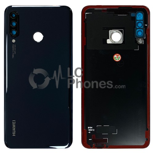 Huawei P30 Lite - OEM Battery Cover With Adhesive & Camera Lens Black (Version 24MP)