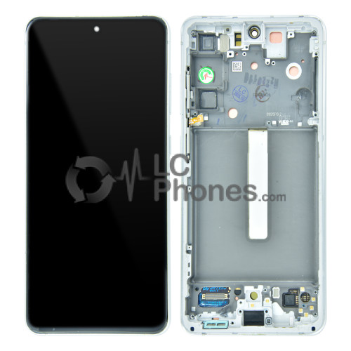 Samsung Galaxy S21 FE G990 - Full Front LCD Digitizer with Frame White ( Original Remaded )