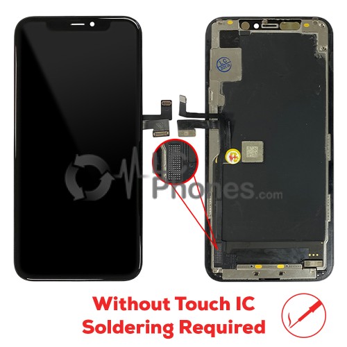 iPhone 11 Pro - Full Front OLED Digitizer without Touch IC Black ( Original Remaded )