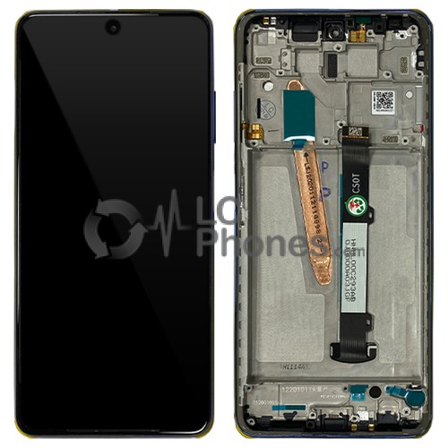 Xiaomi Poco X3 / X3 NFC - Full Front LCD Digitizer with Frame Cobalt Blue < Service Pack >