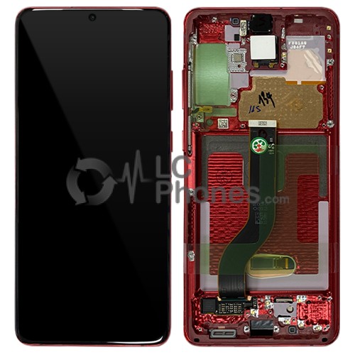 Samsung Galaxy S20+ G985 / S20+ 5G G986 - Full Front LCD Digitizer Aura Red < Service Pack >