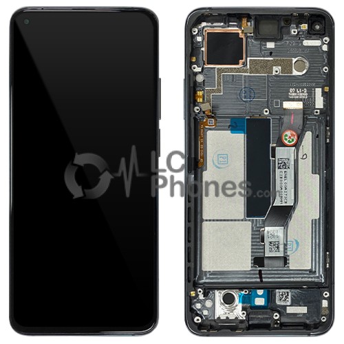 Xiaomi Mi 10T 5G / Mi 10T Pro 5G - Full Front LCD Digitizer with Frame Cosmic Black < Service Pack >