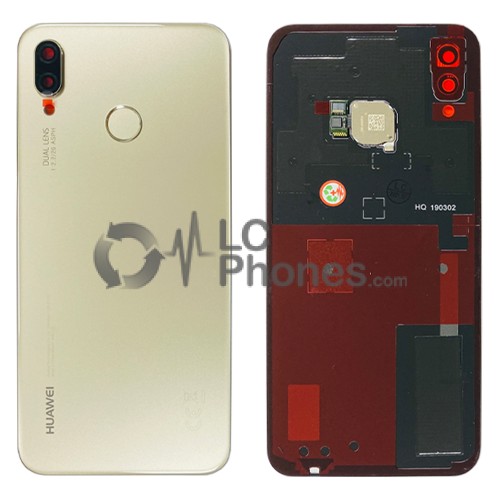 Huawei P20 Lite ANE-LX1 - Battery Cover Original with Camera Lens and Adhesive Gold < Service Pack >