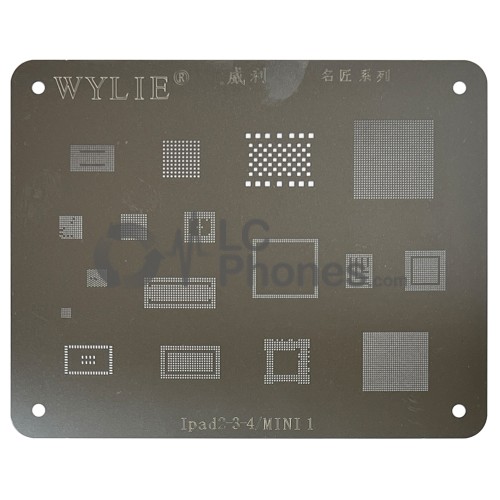 Wylie - IC Repair BGA Rework Reballing Stencil Template for iPad 2 / 3 / 4 / Mini A1432, A1454, A1456