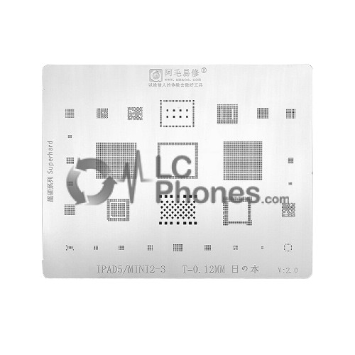 Amaoe - IC Repair BGA Rework Reballing Stencil Template for iPad Air / Mini 2 A1489, A1490 / Mini 3