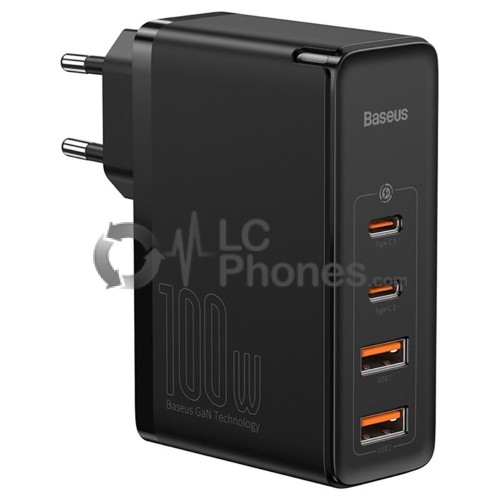 Baseus - GaN 2 Pro Quick Travel Charger 2x USB + 2x Type-C 100W EU Plug Black