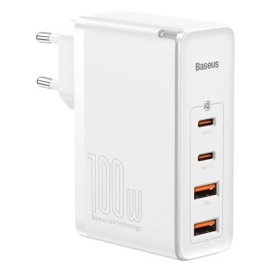 Baseus - GaN 2 Pro Quick Travel Charger 2x USB + 2x Type-C 100W EU Plug White