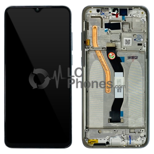 Xiaomi Redmi Note 8 Pro - Full Front LCD Digitizer with Frame Pearl White < Service Pack >