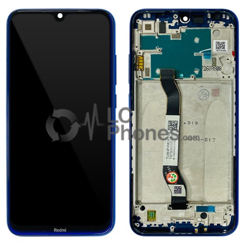 Xiaomi Redmi Note 8 - Full Front LCD Digitizer with Frame Neptune Blue < Service Pack >